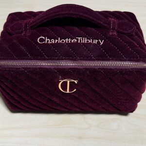 Charlotte Tilbury LARGE “Makeup Bag of Dreams” burgundy, EUC